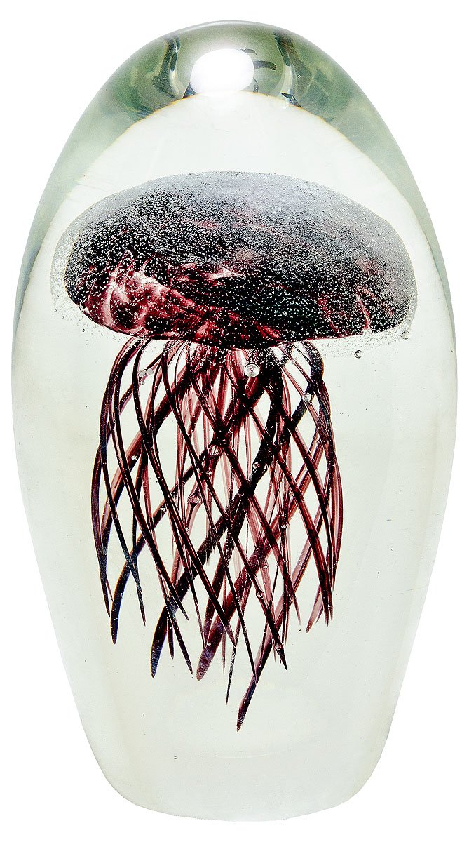 Febland Glass Jellyfish Paperweight, Brown
