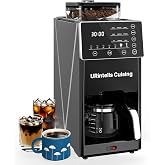 URintells Cuising Coffee Maker with Grinder, Automatic Programmable Machine | Conical Burr Grinder, Programmable Timer, Strength &amp; Temp Control, Small Batch Brewing, Over-Ice Brewing, 30-Minute Keep Warm