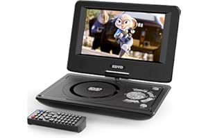11.5" Portable DVD Player for Kids and Car, 9.5" Swivel HD Screen with 4-6 Hours Built-in Battery, Support Sync Screen to TV,