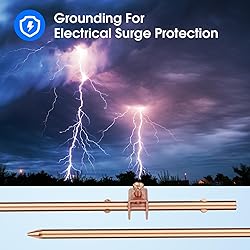 4FT Grounding Rod with Warning Tags, Portable