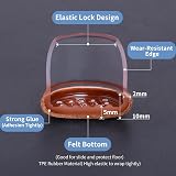 Ezprotekt 16 PCS Clear Silicone Chair Leg Protectors Round 0.75 inches view 3