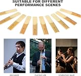 Sovvid 10 Pack Bb Clarinet Reeds Strength 2.5 Thinner Tip Unfiled Cut Case view 7