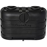 Flame King Dual 20LB LP Propane Tank Light Plastic Heavy Duty Cover for RV, Travel Trailer, Camper - Black