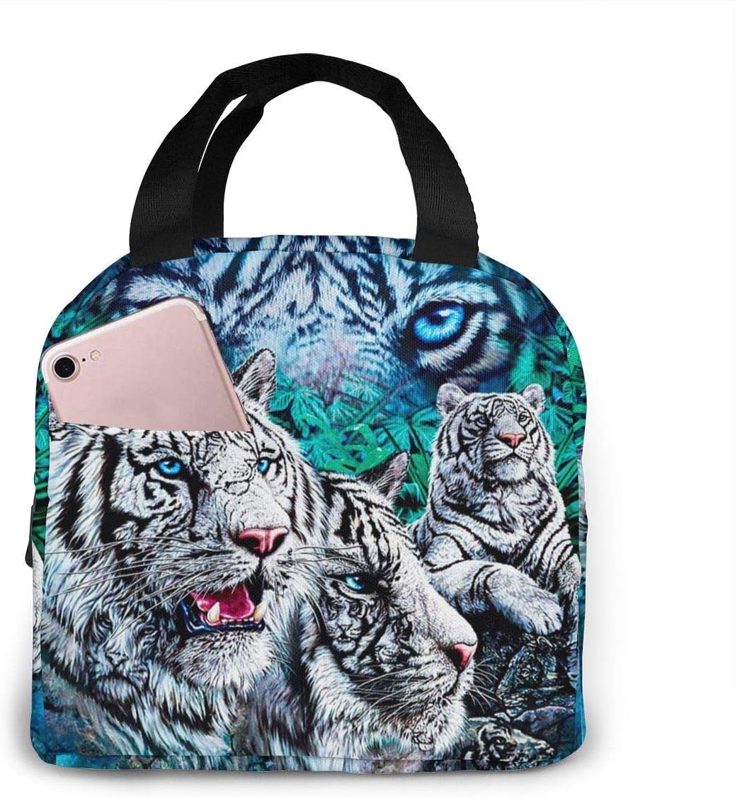 Fierce Tiger Lunch Bag Lunch Box Large Capacity Waterproof Unisex Shopping Bag