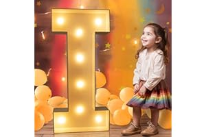 LEDIDO 3FT Marquee Light Up Letters, Large Marquee Letters for Party Decoration, Mosaic Letters for Birthday, Light Up Large Block Letters for Baby Shower Wedding Decor, Pre-Cut Frame Light Up Letters I
