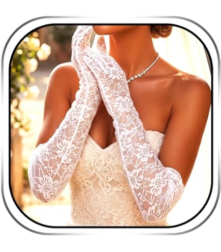 Amazon.com: GuardiaTech Beige Lace Gloves,Long Lace Gloves,Tea
