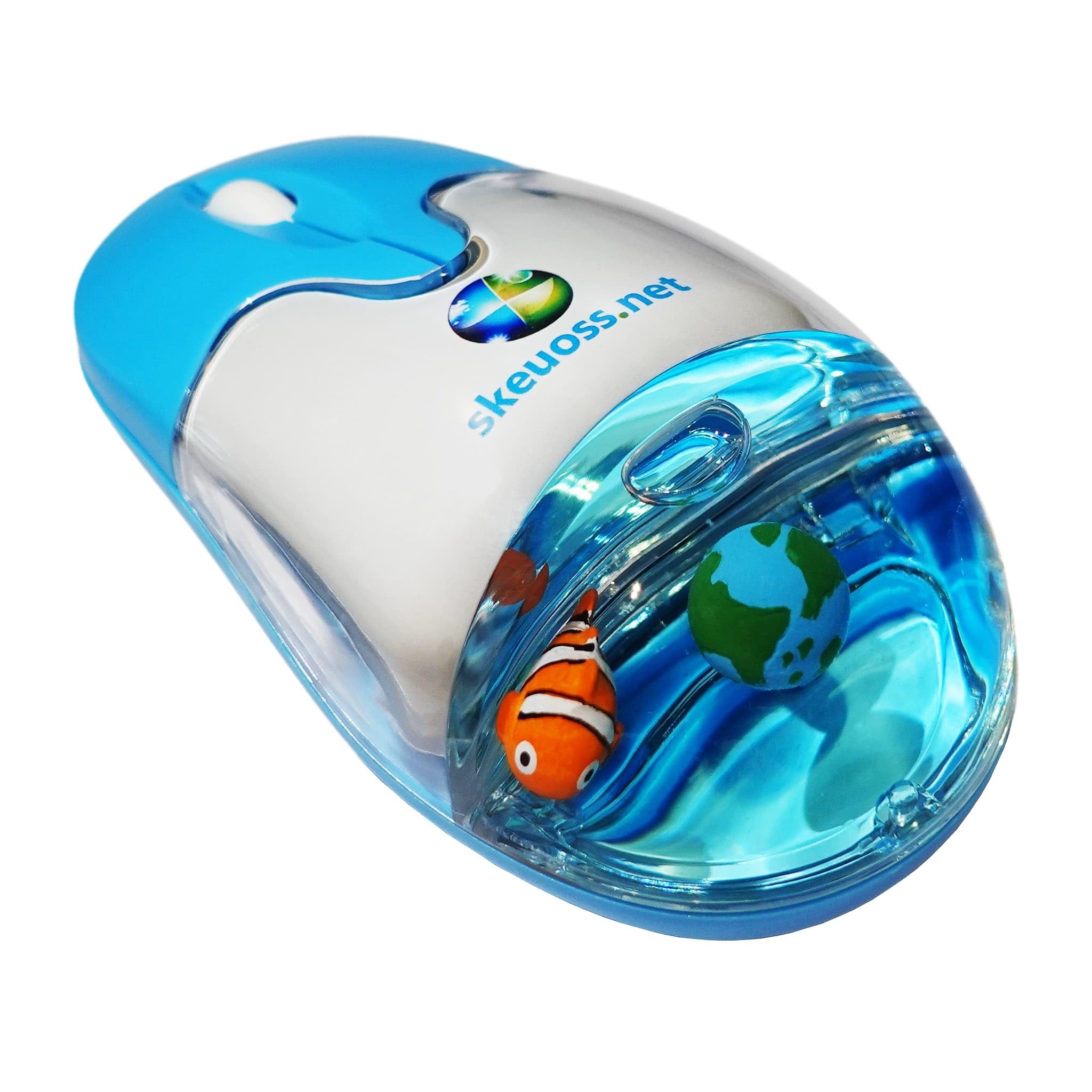 Skeuoss Frutiger Aero Aqua Mouse - Clear Blue USB-C Rechargeable ...