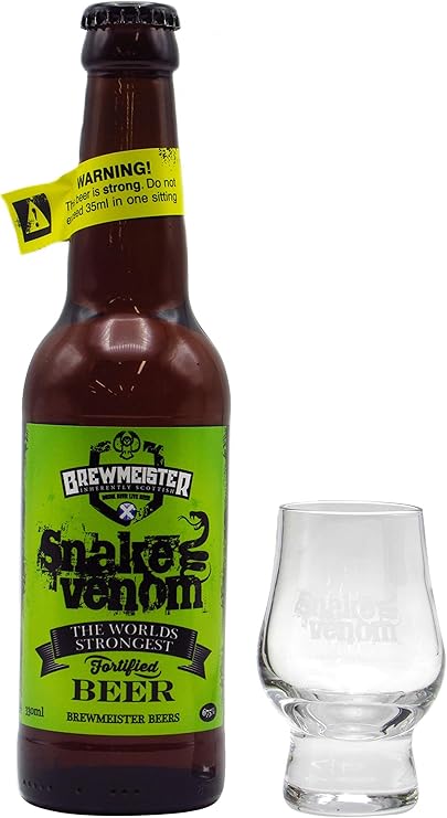 Brewmeister Snake Venom World S Strongest Beer Free Branded Glass Whisky Amazon De Bier Wein Spirituosen