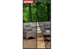 METAONLY Magnetic Screen Door Fits Door Size 36" x 80", Actual Screen Size 38" x 81", Screen Door Mesh,door screen magnetic closure for Patio Door Enjoy Air Fresh-Black