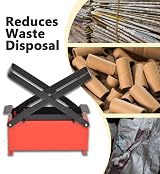 vidaXL Paper Log Briquette Maker Steel Fireplace Fuel Press Machine Red Black view 4