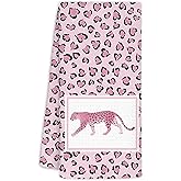BNHJKFQZ Pink Leopard Print Kitchen Hand Towels,Pink Decorations Tea Towels Dish Rags,Gifts for Women Leopard Lovers,Kitchen Bathroom Decor,16x24 Inch