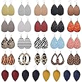 AIDSOTOU 9-24 Pairs Faux Leather Earrings Set for Women Teardrop Drop Dangle Earrings Jewelry Gift …