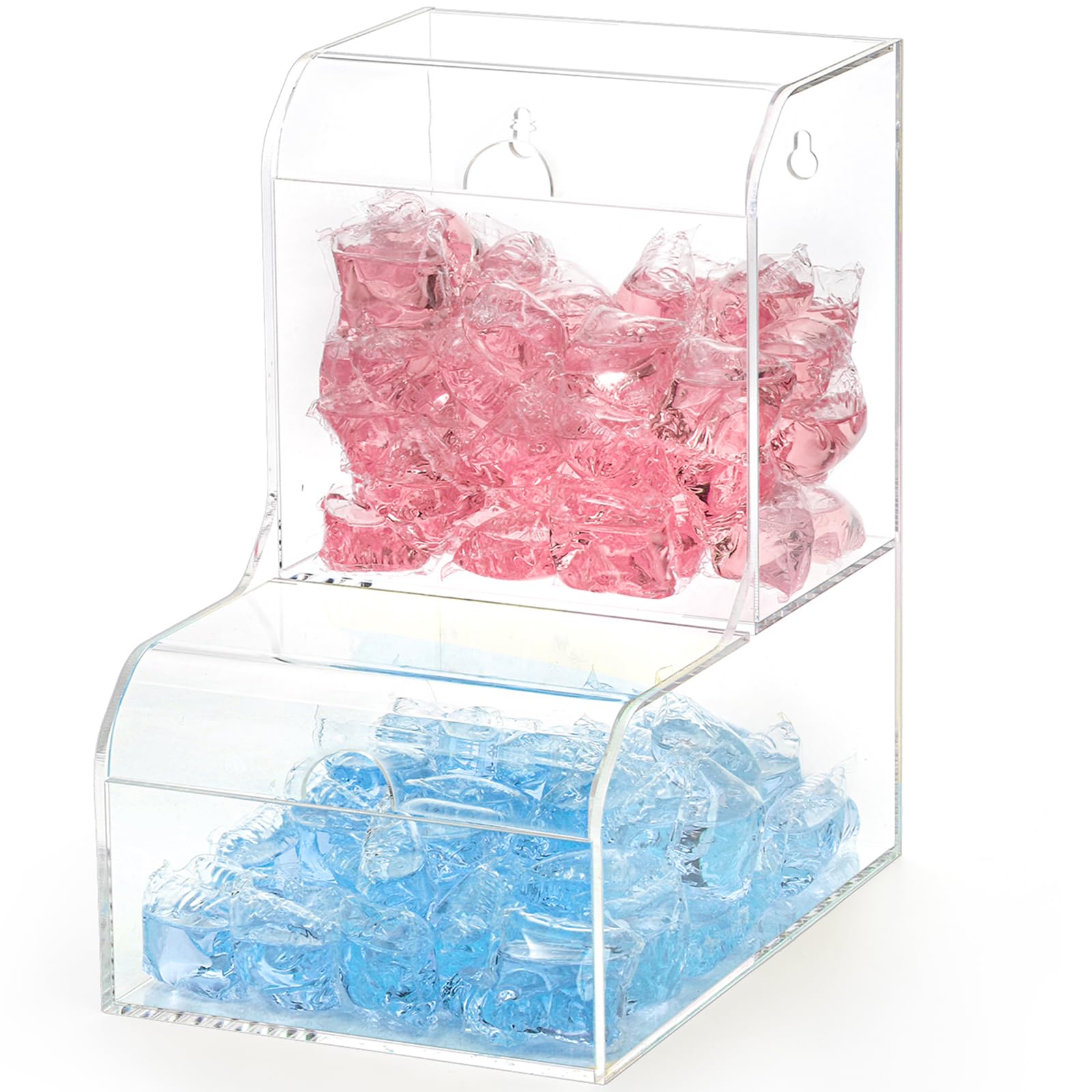 Photo 1 of TOPZEA Laundry Pods Container, Wall Mounted Acrylic Candy Snack Dispenser Coffee Pod Bin with Hinged Lids, Stackable Storage Box for Dishwasher Pod & Sponge Holder, Kitchen & Laundry Room Organization