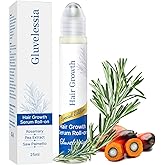 Gluvelessia Hair Growth Serum Roll On with Rosemary,Helps Support Thicker, Fuller Hair Appearance,Clean, Non-Greasy Hair Loss Support for Men & Women,Rosemary,0.84 Fl Oz (Pack of 1)