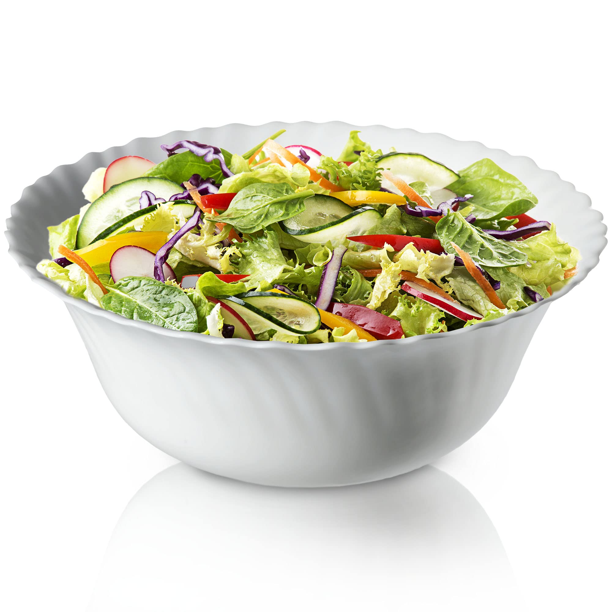 KADAX White Glass Bowl, Round Serving Bowl for Salad and Fruit, Elegant Tableware for Soup, Cereal, Sauce, Dishwasher-Safe Bowl (⌀ 23 cm)