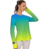 Blingfit Women's Workout Tops Long Sleeve Running Hiking Athletic Gym Shirts Lightweight UPF50+ UV Rash Guard Sun Protection