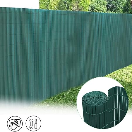 Amazon De Froadp 90x500cm Pvc Sichtschutzmatte Windschutz Imitat Bambus Sichtschutzzaun Verkleidung Fur Aussenbereich Garten Balkon Terrasse Grun
