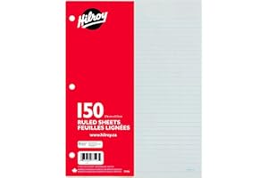 Hilroy Ruled Refill Paper, 3-Hole Punched, 8-3/8" x 10-7/8", 150 Sheets, White (77193)