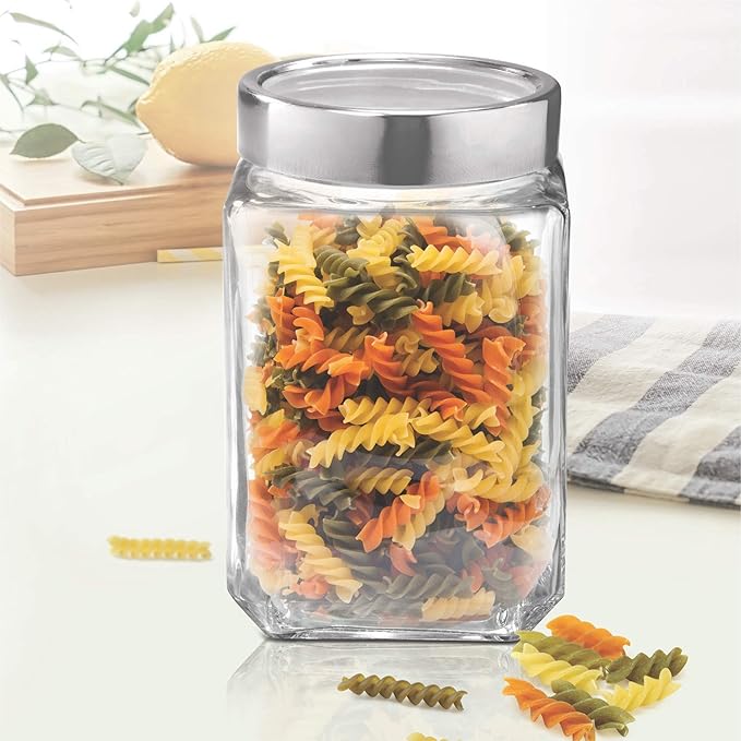 Buy Treo By Milton Cube Storage Glass Jar, 1000 ml, 1 Pc, Transparent Online at Low Prices in