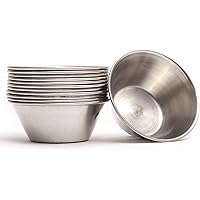 ehomeA2Z Ramekin Stainless Steel Condiment Sauce Cups Au Jus Commercial Grade (12, 1.5 oz)