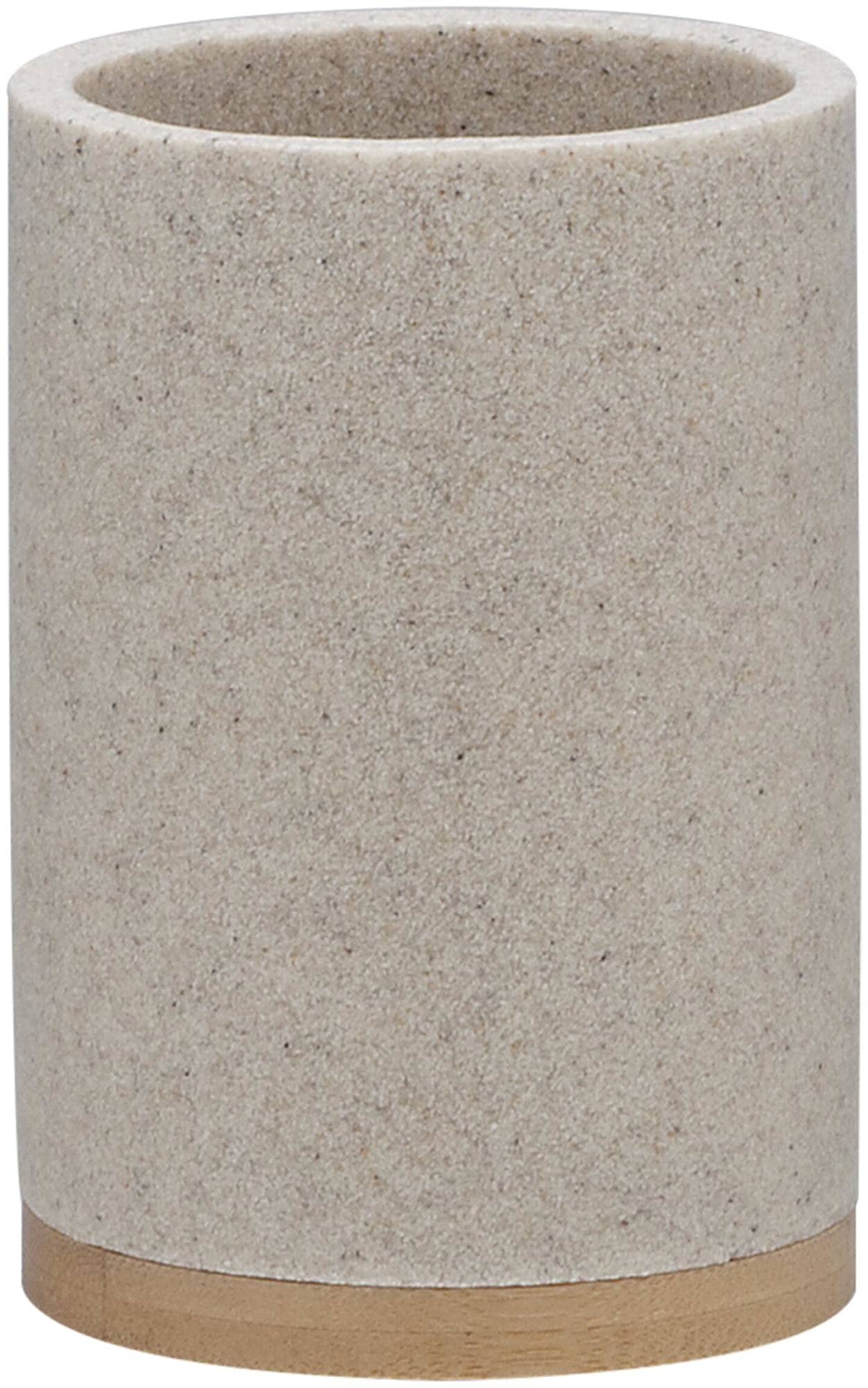 Sealskin Grace Toothbrush Holder, Polyresin, Sand, 7.3 x 10.6 x 7.3 cm