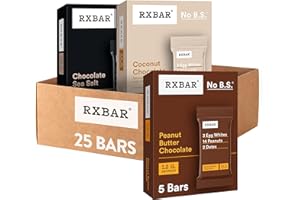 RXBAR Protein Bars, 12g Protein, Gluten Free Snacks, Chocolate Lovers Variety Pack (5 Boxes, 25 Count)