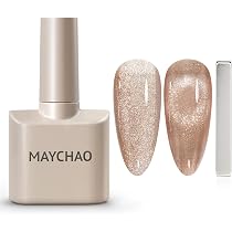 Amazon.com : MAYCHAO 15ML Cat Eye Gel Nail Polish 1Pc Nude Gel ...