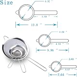 Wellehomi Fine Mesh Sieve Set 7/12/18cm with Rim Stainless Steel Food Strainer view 5
