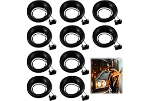 Pangda 10 Pack 2 Inch Rubber Grommets for Truck Trailer Boat Lights with 2 Prong Pigtails Trailer Side Marker Lights Grommets with 2 Pin Wire Pigtail Connector Kit for Truck RV Boat