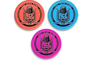 ACE HOCKEY Foam Pucks - Set of 3 Indoor Knee Hockey Pucks - Soft Hockey Pucks, Official Regulation Size 3" Floor Hockey Pucks - Blue, Red, Purple Colors