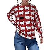 ALPSWARE Women V Neck Sweater Print Graphic Shirts