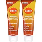 Lume Acidified Body Wash - 24 Hour Odor Control - Removes Odor Better than Soap - Moisturizing Formula - Formulated Without SLS or Parabens - OB/GYN Developed - 8.5 ounce (Pack of 2) (Toasted Coconut)