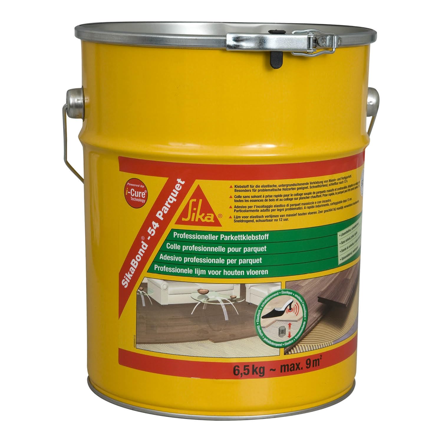 Sika – SikaBond 54 Professional – Parquet Wood Floor Adhesive – Fast Curing – Solvent Free – Interior Use Only – Beige – 6.5kg