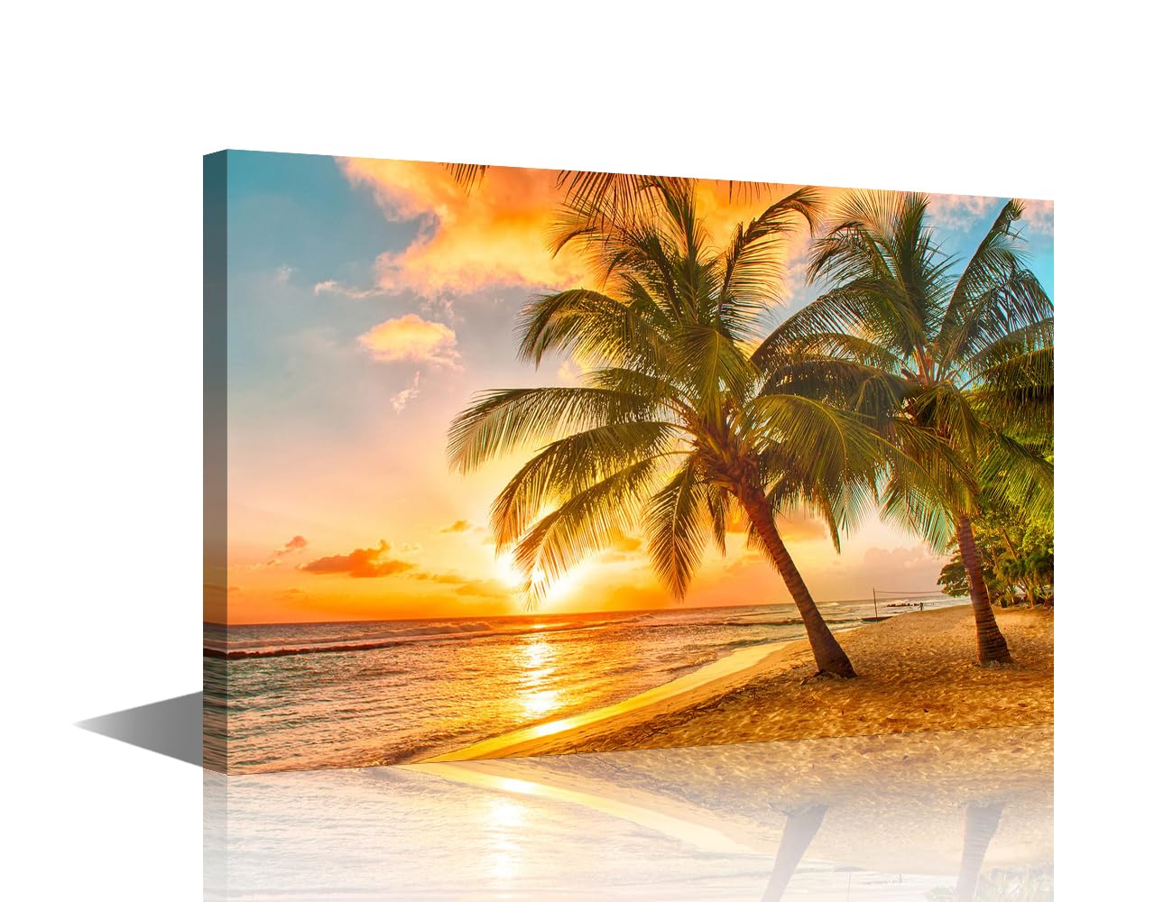 Natural Scenery Wall Art for Living Room Home Modern Decor Canvas Tropical Ocean Pictures Poster House Decorations Artwork Paintings Framed Prints Stretched Ready to Hang - 24"W x 16"H
