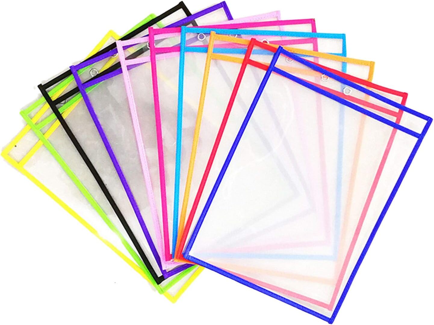 Dry Erase Pockets Elisona 10PCS Reusable Transparent Clear PVC Dry