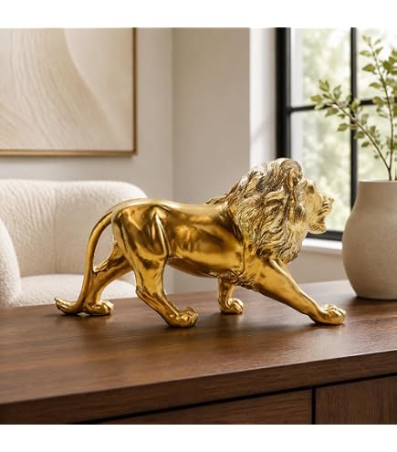 Amazon.com: MMOS X Lion Figurine, Resin Wildlife Animal Statue