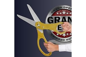 20 Inch Gold Ceremonial Ribbon Cutting Scissors – Giant Shears Prop Big Scissors for Tape Cutting Ceremony Gold Large Shears 