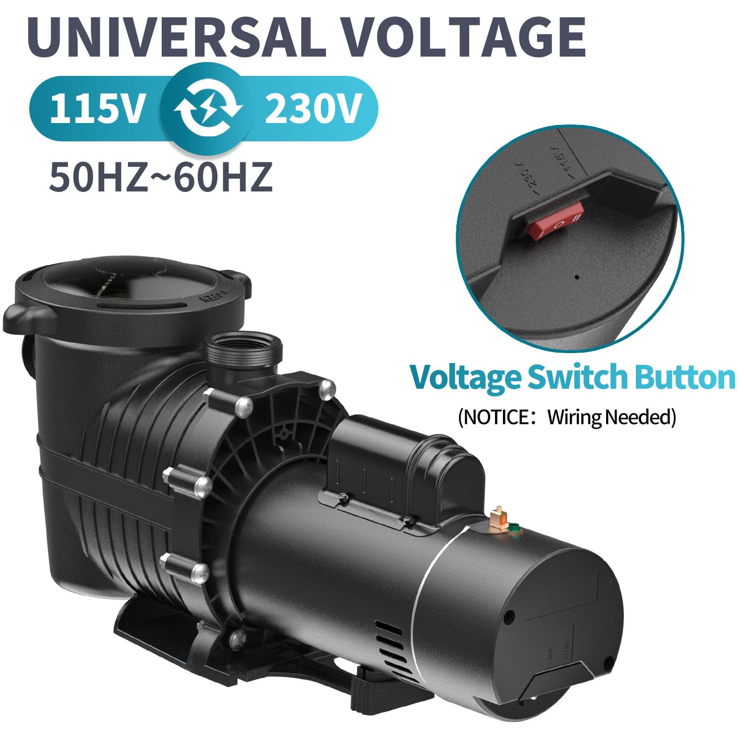 Mua Pipopa 2hp Pool Pump Above Ground & Inground | Dual Voltage ...