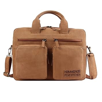 Hammonds Flycatcher Original Coffee Brown Vintage Leather 16 inch Laptop Messenger Bag (L=42,B=9.5, H=30 cm) LB160