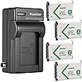 Kastar 4-Pack NP-BX1 Battery and AC Wall Charger Replacement for Sony ZV-1 Vlogging Camera, ZV-1F Vlogging Camera, Sony ZV-1 II Digital Camera, Hasselblad Stellar Special Edition Digital Camera