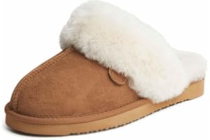 Fireside by Dearfoams Women's Fireside Sydney Shearling Fur Indoor/Outdoor Scuff Slipper With Wide Widths