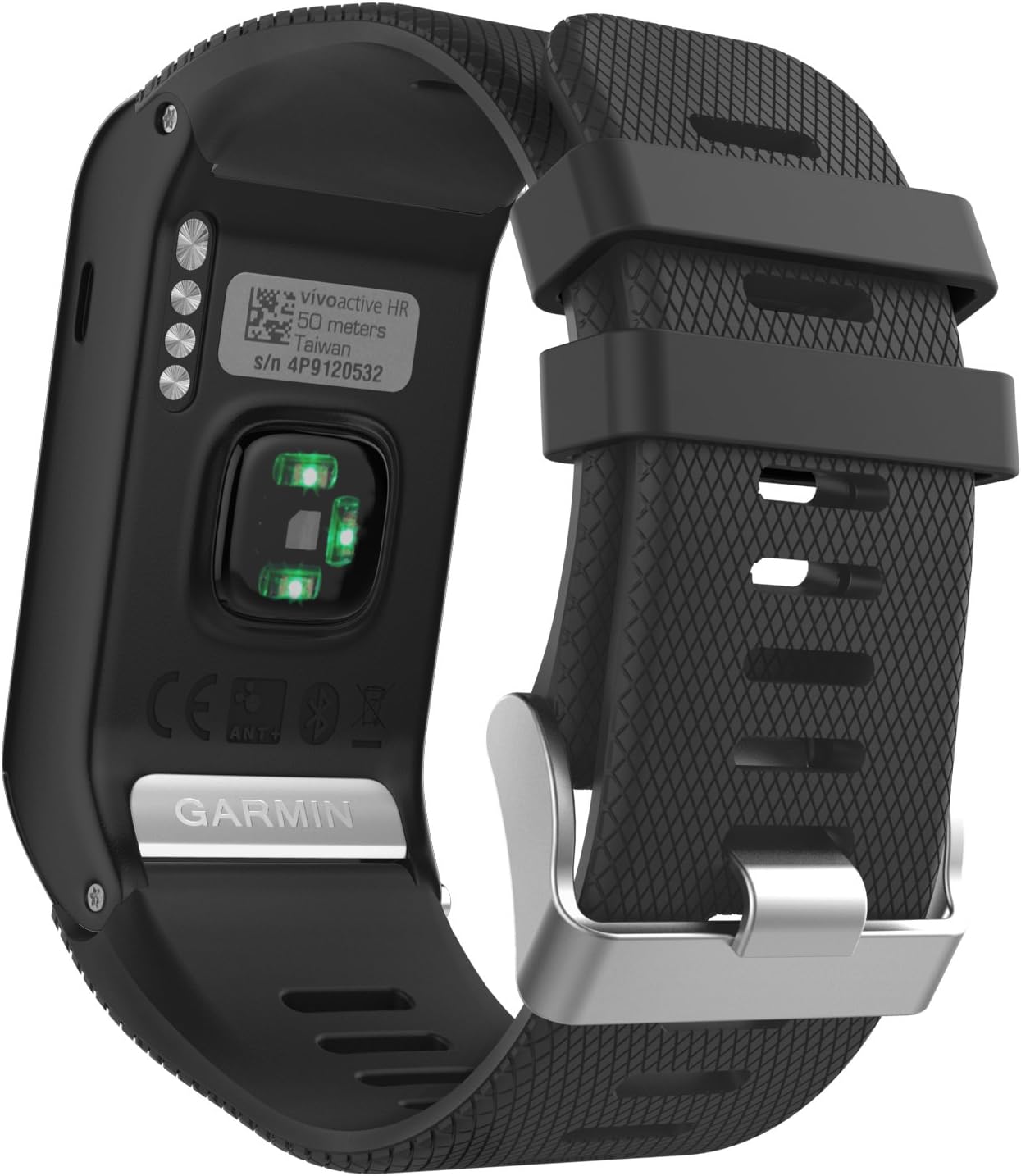 Ruentech Cinturino Di Ricambio Con Fibbia Di Sicurezza Per Garmin Vivoactive HR - Silicone Nero (10 Pezzi)