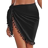 AI'MAGE Sarong Wraps for Women Swimsuit Coverups Beach Bathing Suit Cover Up Tassels Bikini Short Wrap Skirts for Swimwear