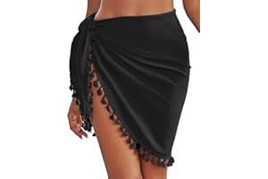 AI'MAGE Sarong Wraps for Women Swimsuit Coverups Beach Bathing Suit Cover Up Tassels Bikini Short Wrap Skirts for Swimwear