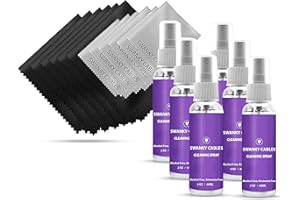 SWANKY CABLES Swanky Computer Screen Cleaner Kit: Set of Electronic Cleaner Spray Microfiber Cleaning Cloth for Tv Cleaner - Ipad Screen Cleaner - iPhone Cleaner - Monitor Cleaner - Laptop Cleaner (2 Oz, 6-Pack)