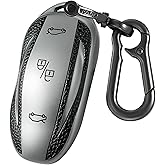 Kirsnda key fob cover Compatible with Tesla Model3 Model Y Model S Smart Remote key Accessories,TPU Protection Key Case with metal buckle,Silver