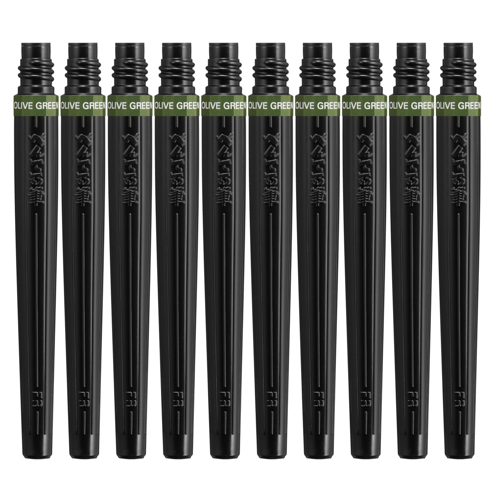 ぺんてる 筆ペン カートリッジ アートブラッシュ XFR-115 10本セット オリーブグリーン商品画像