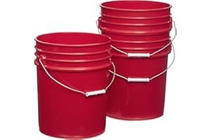 HE HUDSON EXCHANGE Hudson Exchange Premium 5 Gallon Bucket, HDPE, Red, 3 Pack