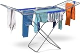 CUQOO Premium Foldable Clothes Airer 22 Bars Stainless Steel Drying Rack