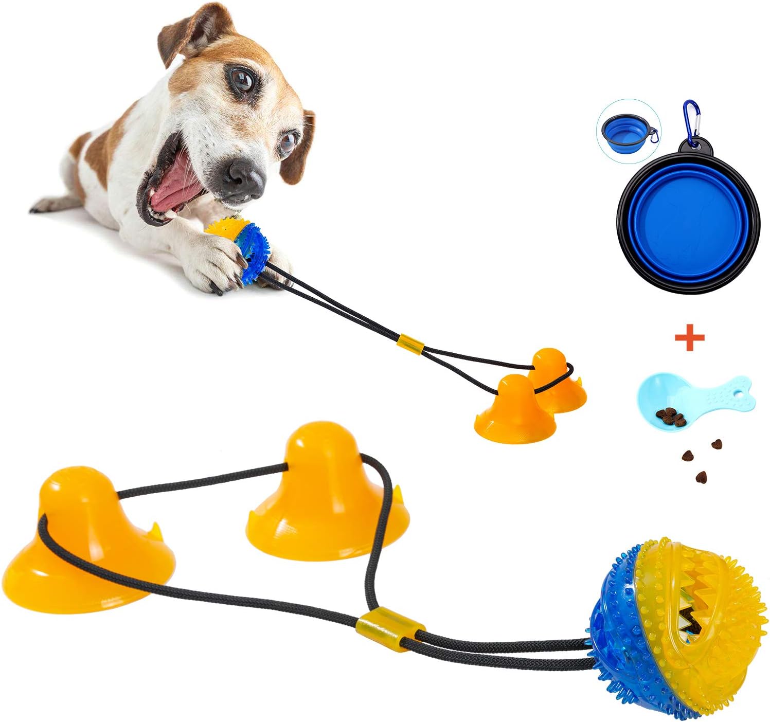 Pet Supplies shuny Double Suction Cup Dog Chew Toy Tug of War Rope